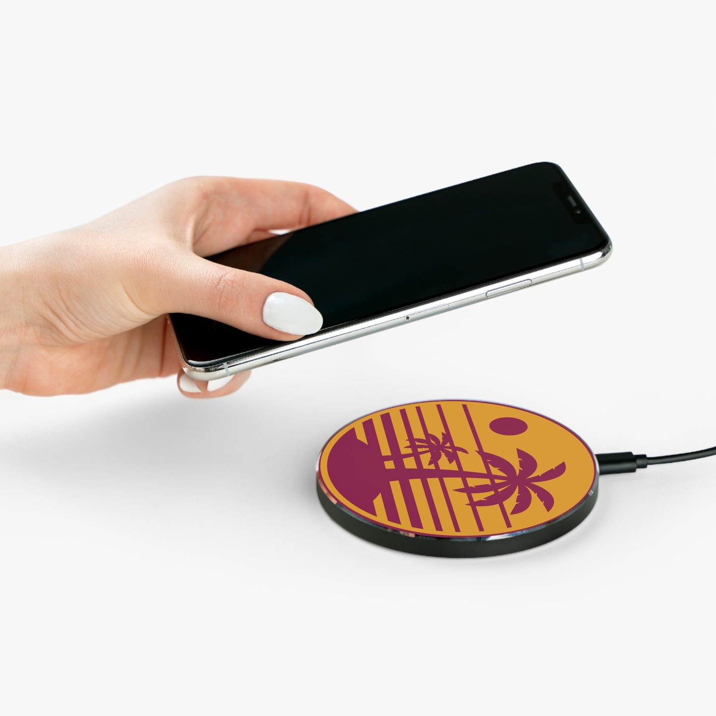 Retro Tropical Wireless Charger - Fast Charging with Palm Tree Design