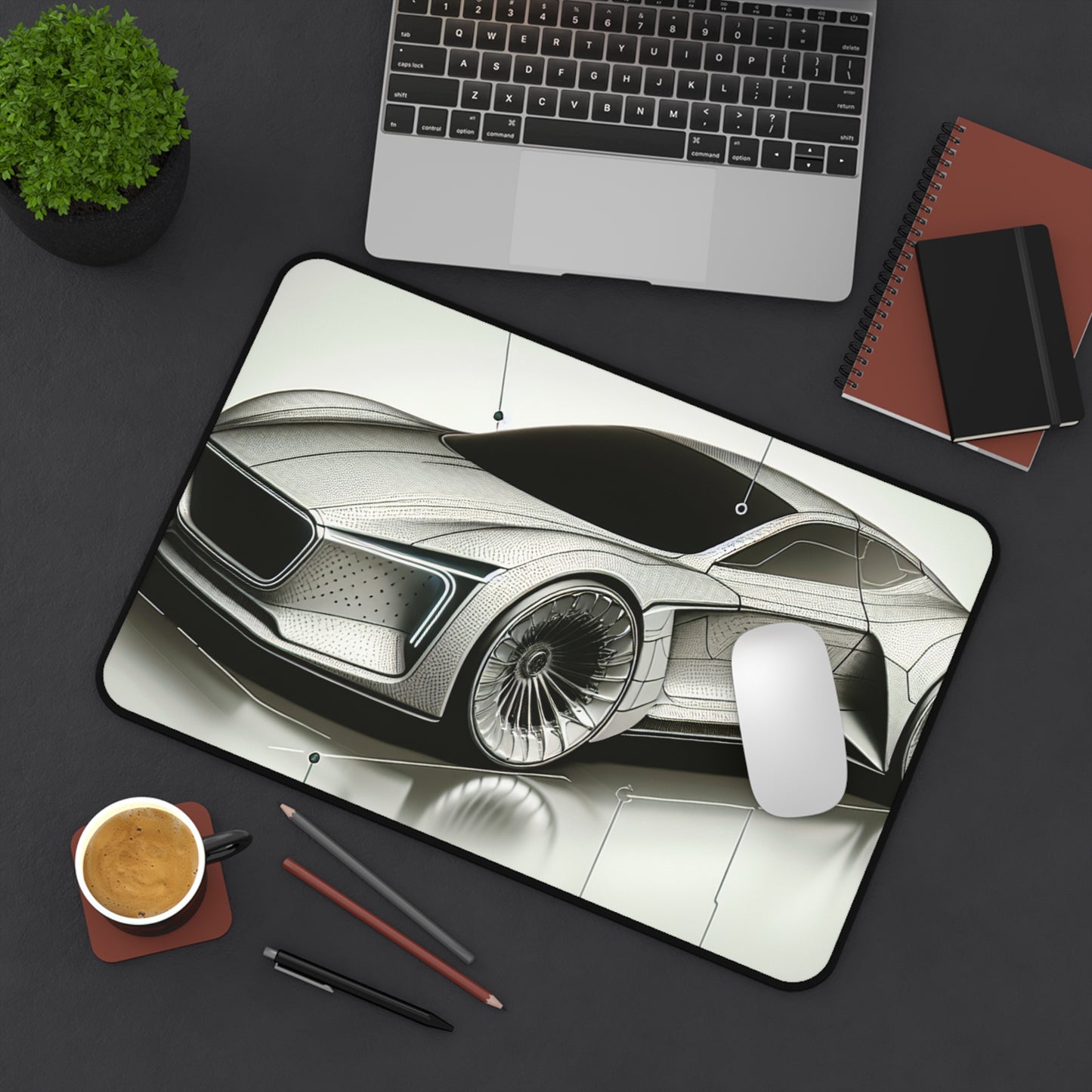 Sleek Automotive Desk Mat - Stylish Car Design for Home Office & Garage