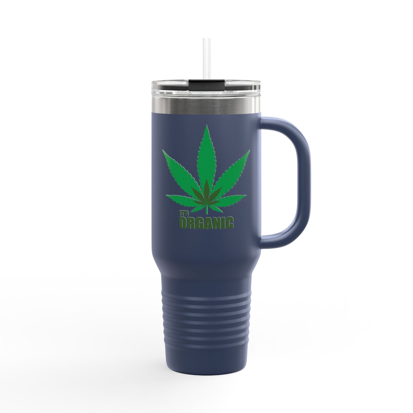 Eco-Friendly Insulated Travel Mug - 40oz with Organic Leaf Design