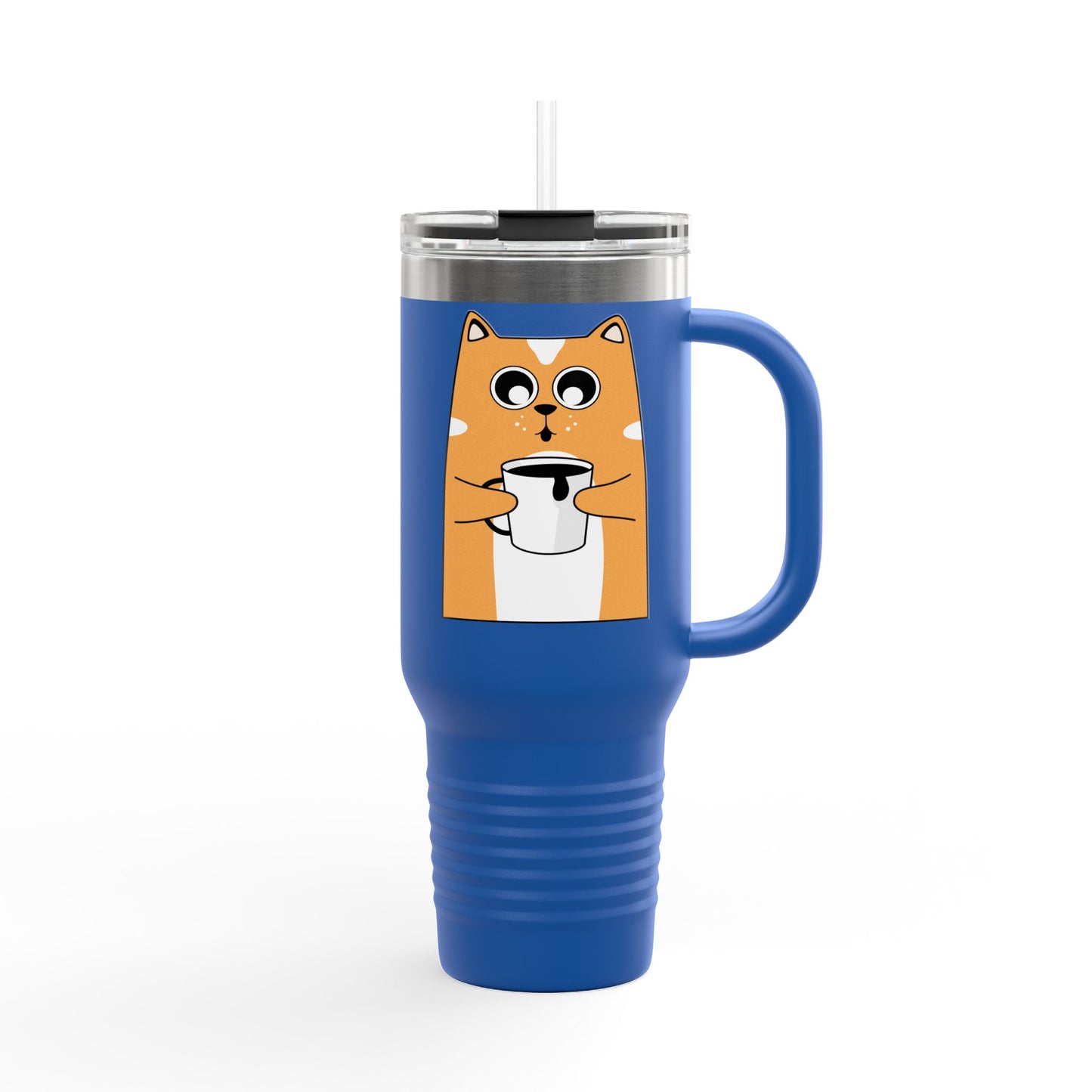 Cute Cat Insulated Travel Mug - 40oz Coffee Tumbler for Animal Lovers