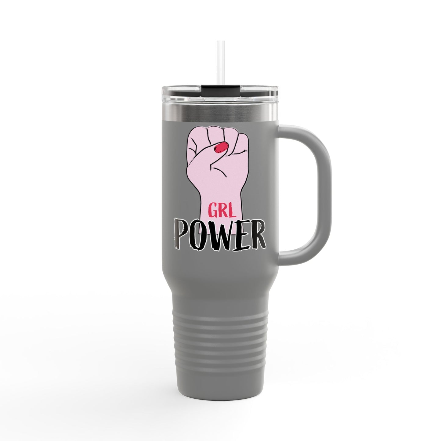 Empowering Insulated Travel Mug - 40oz, 'GRL POWER' Design for Women on the Go