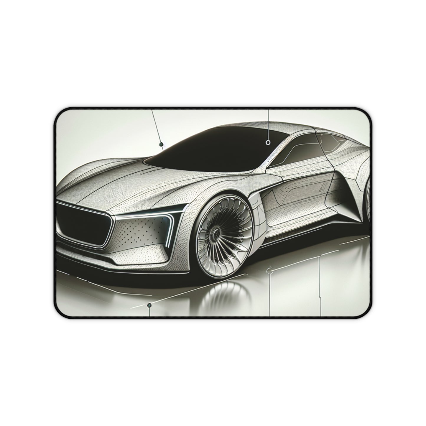 Sleek Automotive Desk Mat - Stylish Car Design for Home Office & Garage