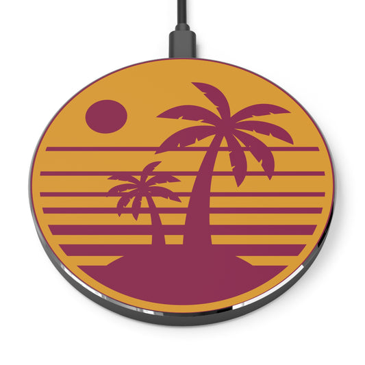 Retro Tropical Wireless Charger - Fast Charging with Palm Tree Design