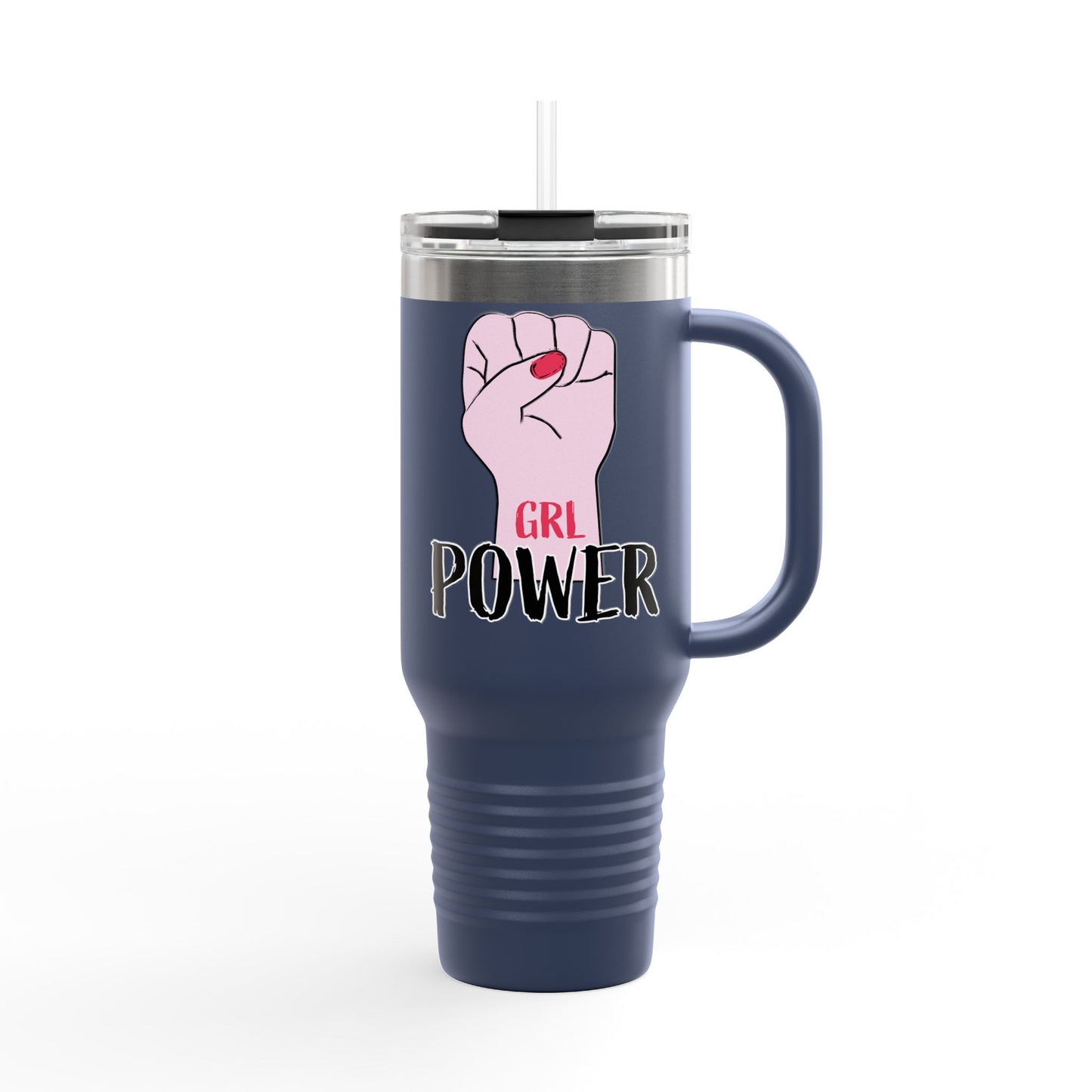 Empowering Insulated Travel Mug - 40oz, 'GRL POWER' Design for Women on the Go