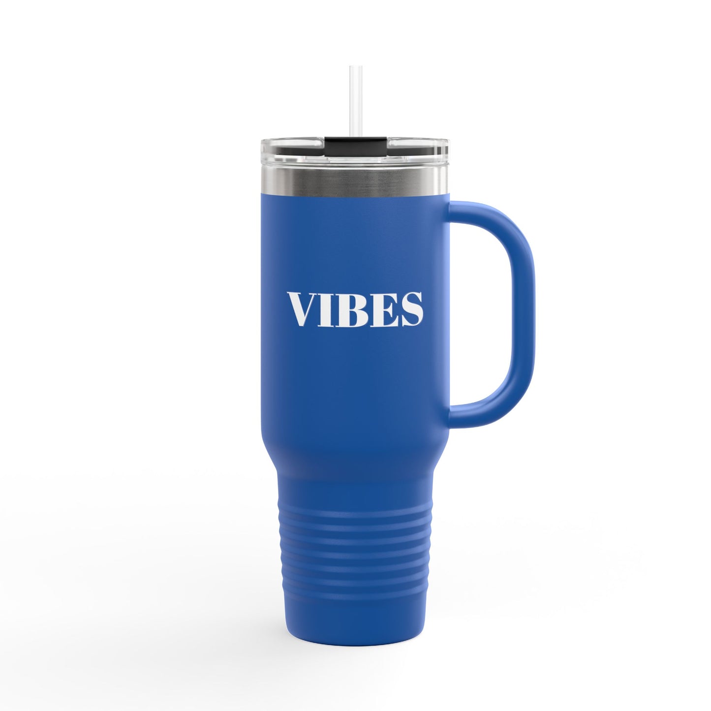 40oz Insulated Travel Mug – Perfect for Coffee Lovers and Adventurers | 'VIBES' Design