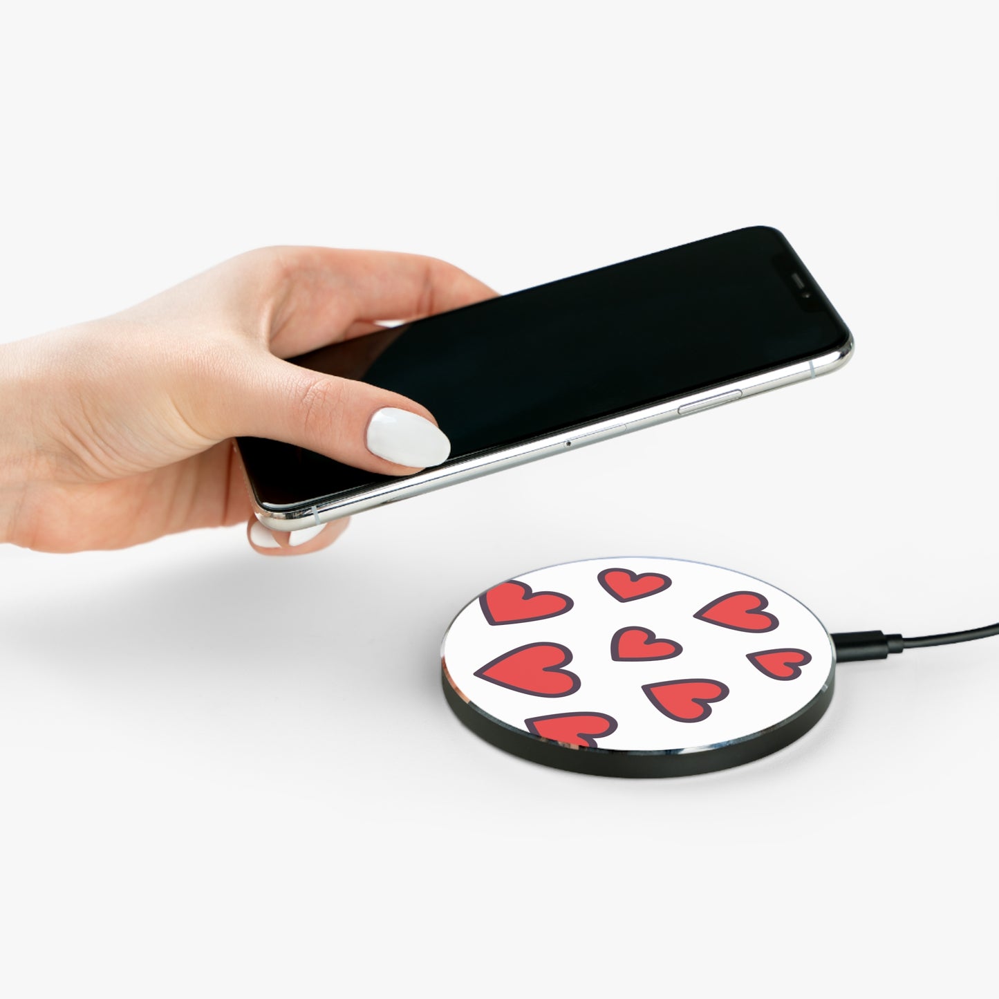 Cute Heart Design Wireless Charger | Fast Charging Station for Home & Office