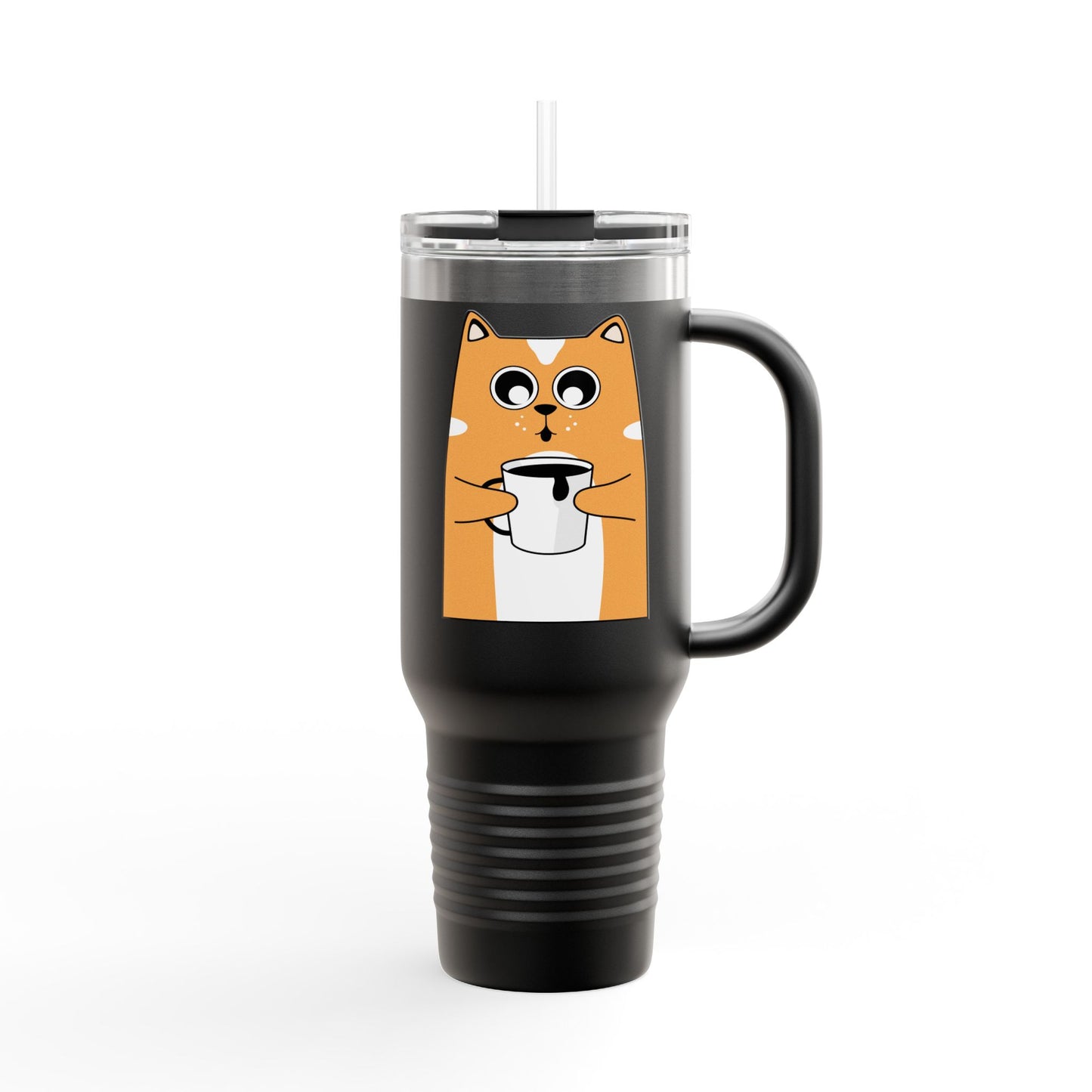 Cute Cat Insulated Travel Mug - 40oz Coffee Tumbler for Animal Lovers