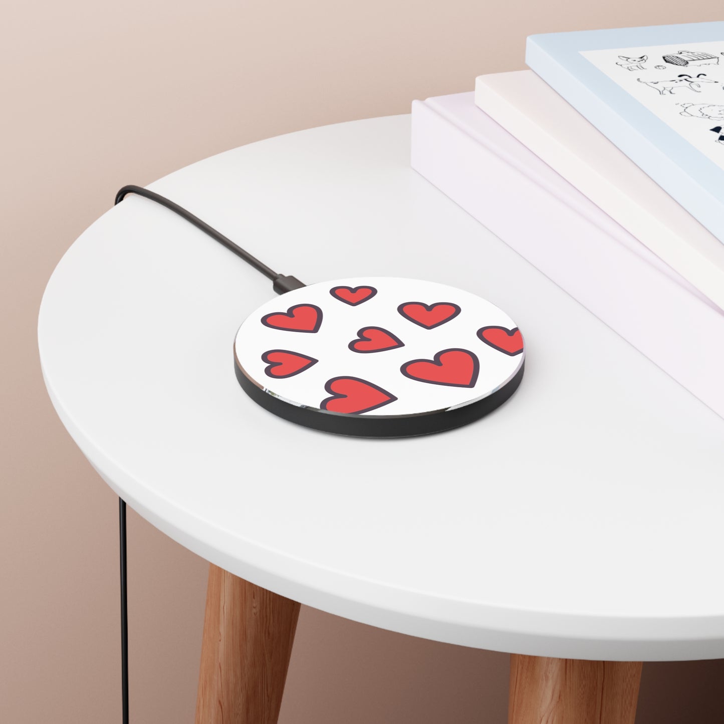 Cute Heart Design Wireless Charger | Fast Charging Station for Home & Office