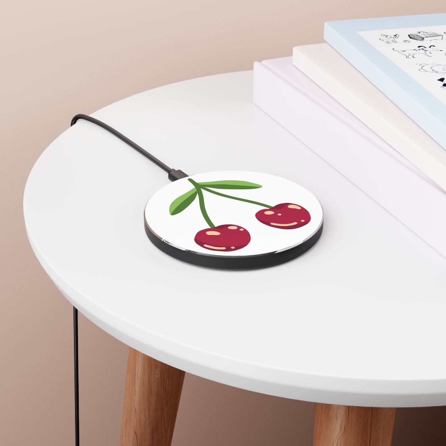 Cherry Design Wireless Charger - Fast Charging Station for Home & Office