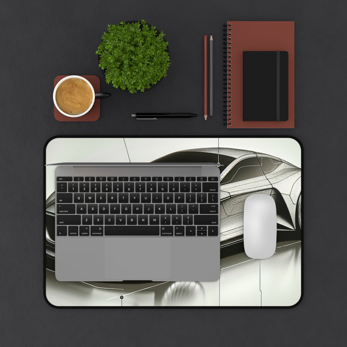 Sleek Automotive Desk Mat - Stylish Car Design for Home Office & Garage