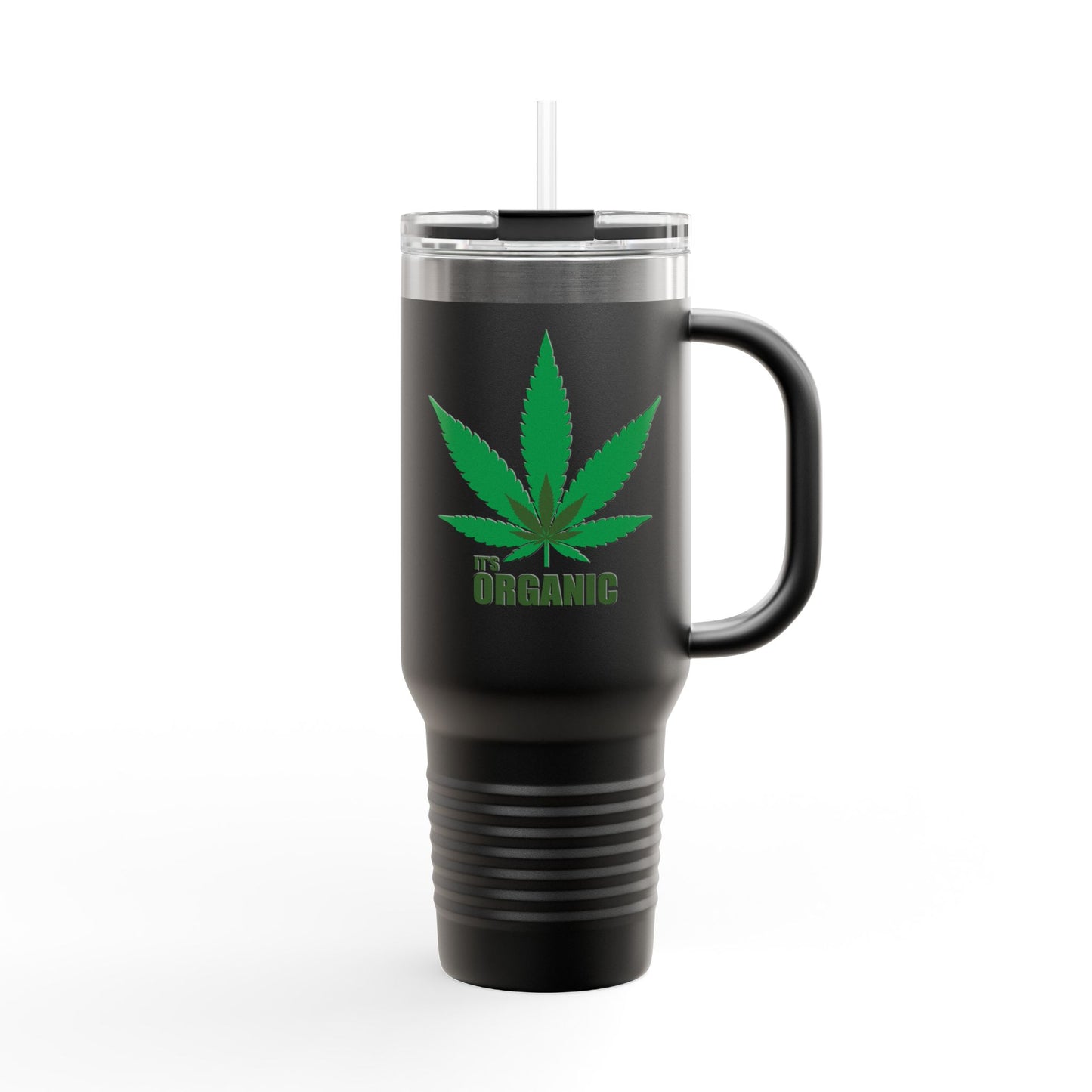 Eco-Friendly Insulated Travel Mug - 40oz with Organic Leaf Design