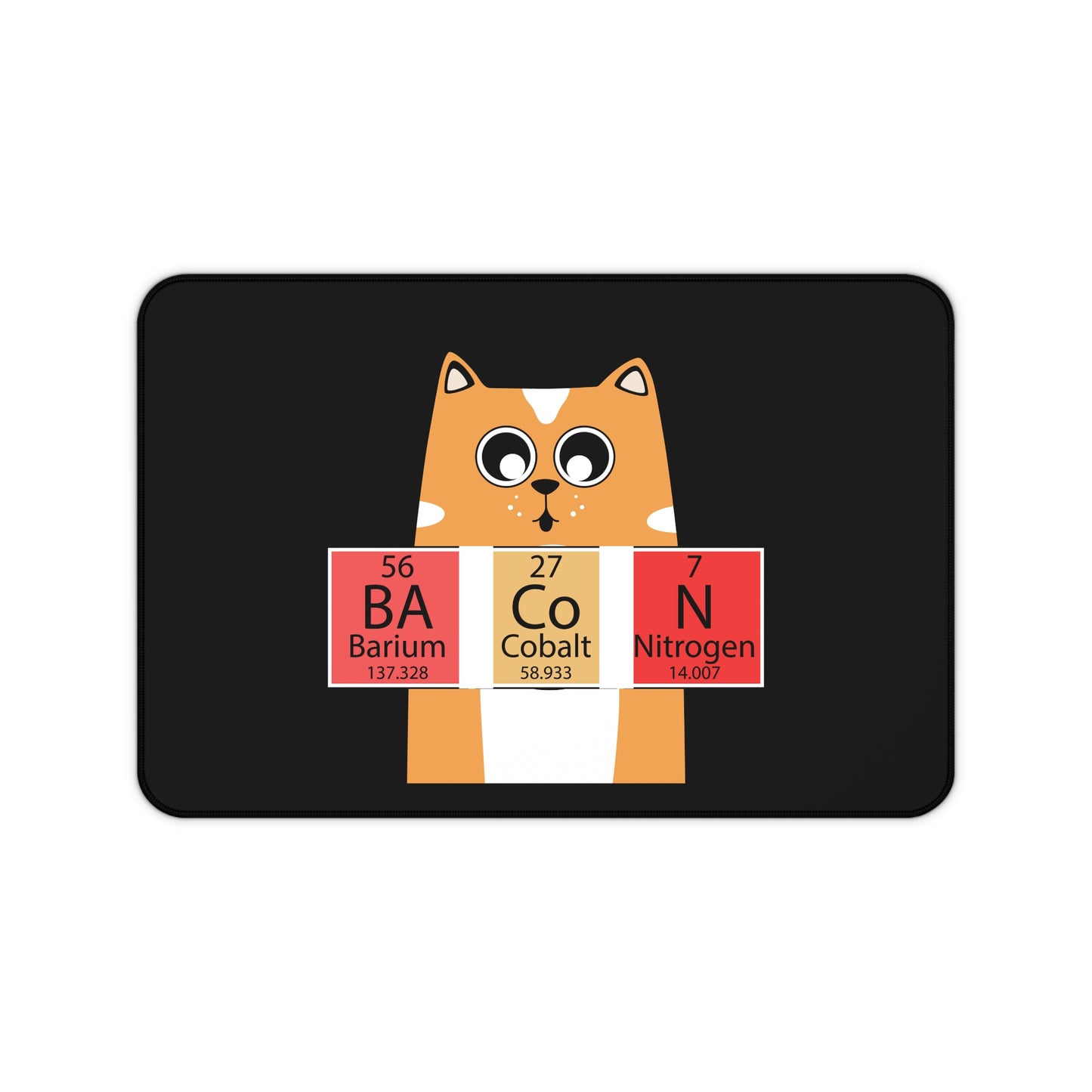 Cat-Themed Science Desk Mat with Periodic Table Elements | Fun & Educational Office Decor