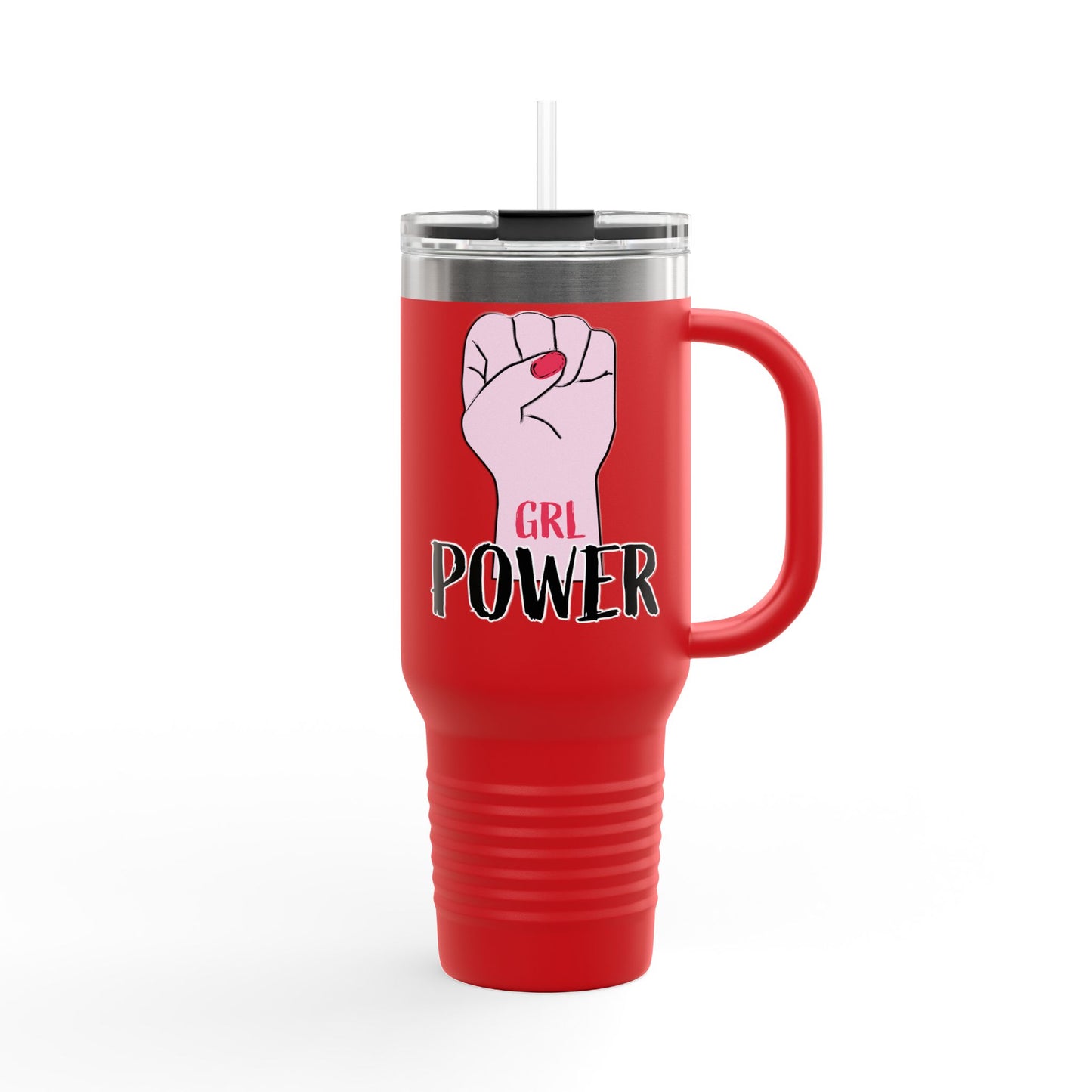 Empowering Insulated Travel Mug - 40oz, 'GRL POWER' Design for Women on the Go