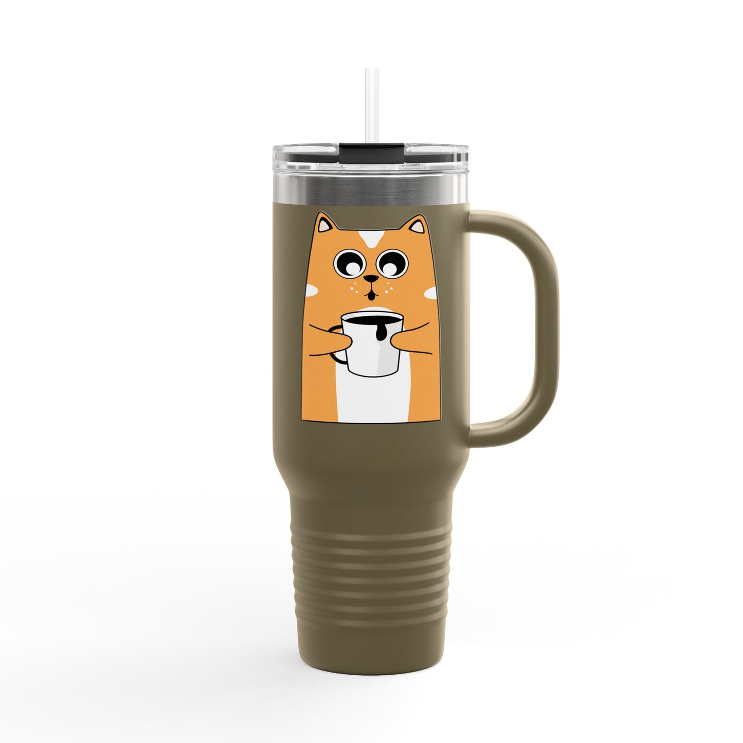 Cute Cat Insulated Travel Mug - 40oz Coffee Tumbler for Animal Lovers