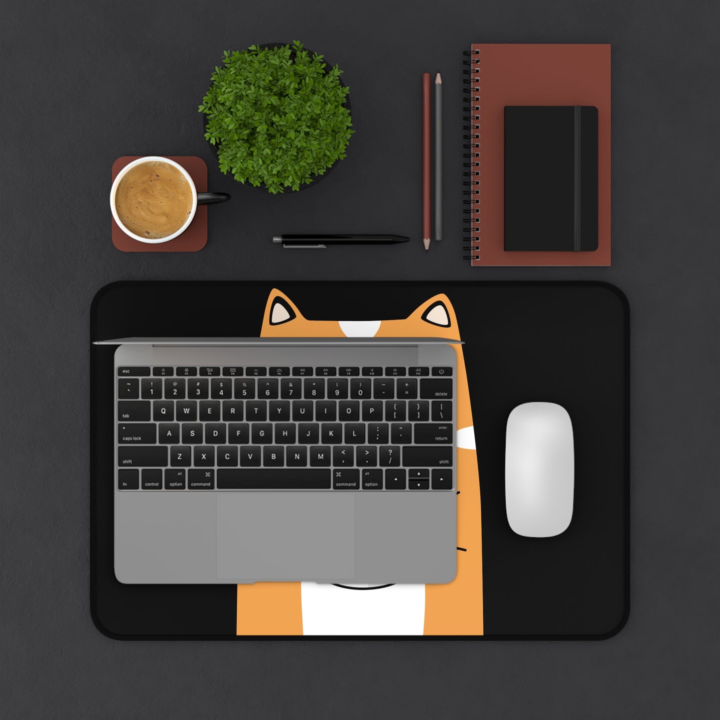 Cute Cat Coffee Desk Mat - Fun Office Decor for Cat Lovers