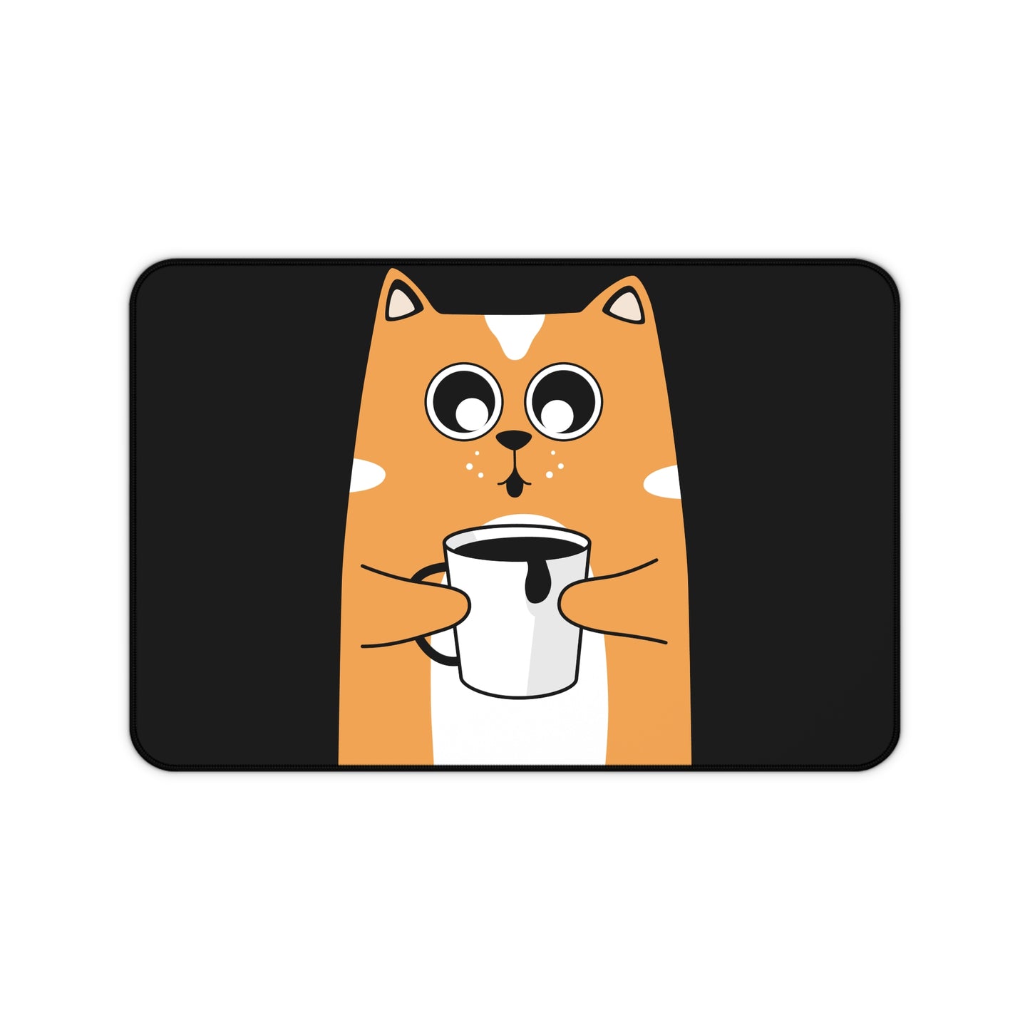 Cute Cat Coffee Desk Mat - Fun Office Decor for Cat Lovers