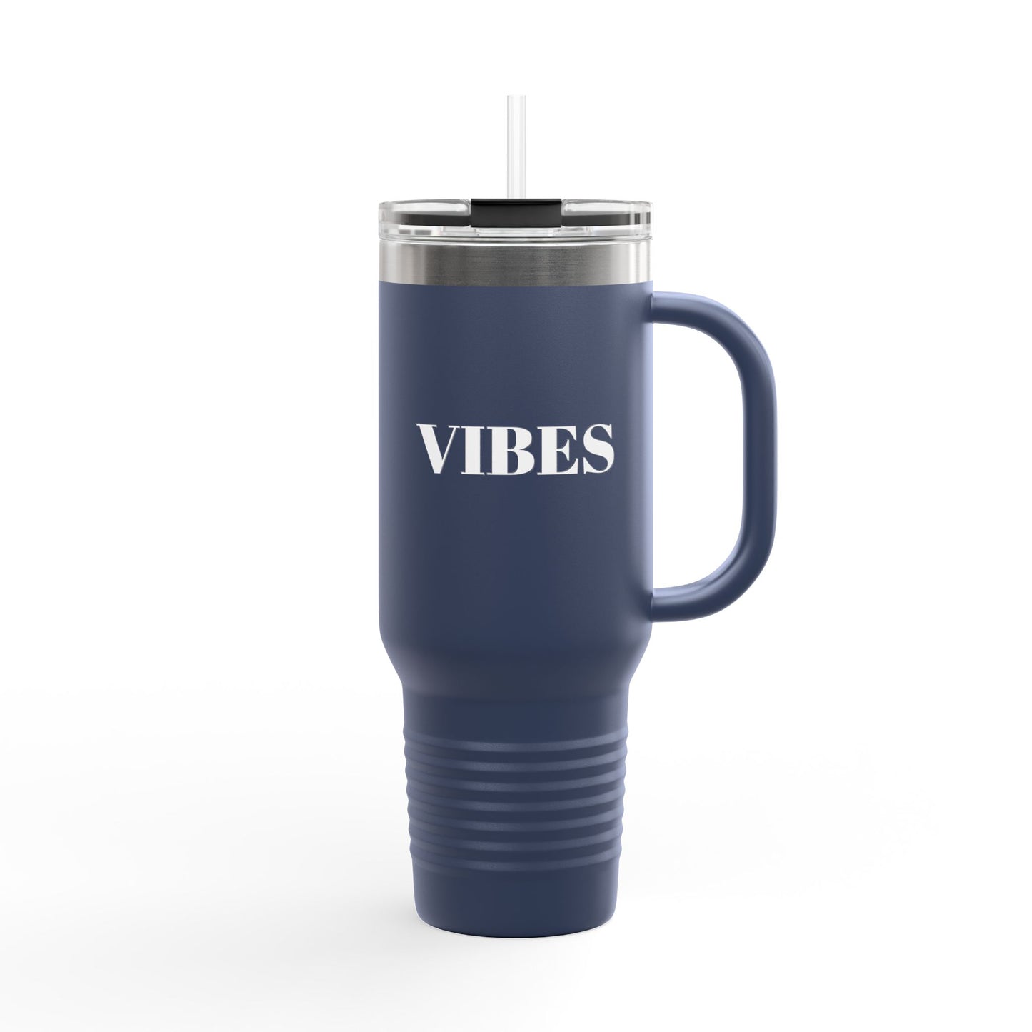 40oz Insulated Travel Mug – Perfect for Coffee Lovers and Adventurers | 'VIBES' Design