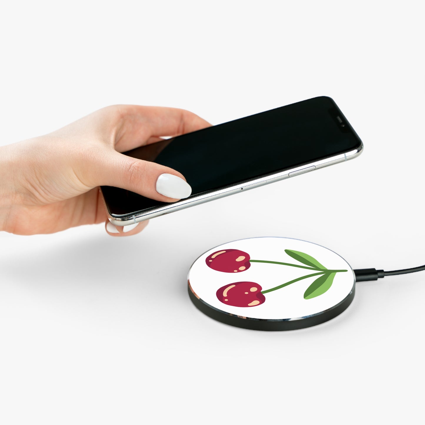 Cherry Design Wireless Charger - Fast Charging Station for Home & Office