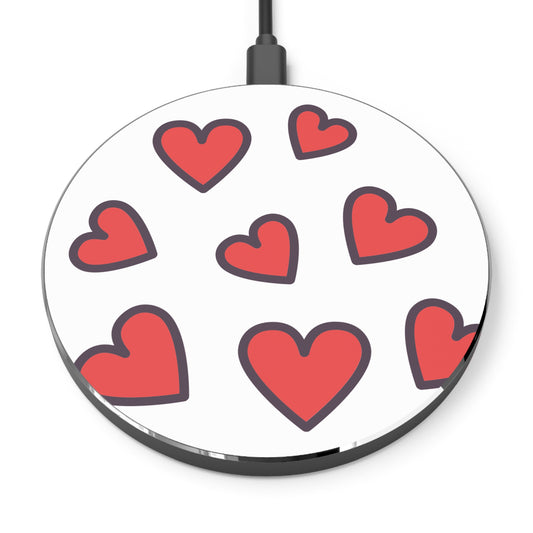 Cute Heart Design Wireless Charger | Fast Charging Station for Home & Office