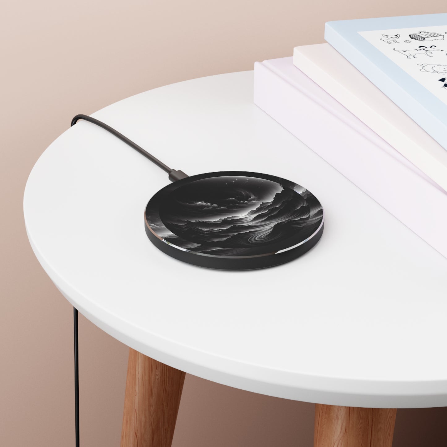 Elegant Landscape Wireless Charger - Fast Charging Tech for Home & Office