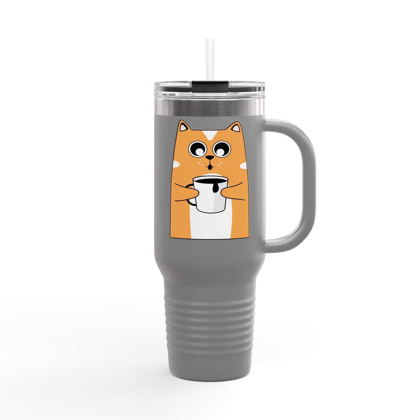 Cute Cat Insulated Travel Mug - 40oz Coffee Tumbler for Animal Lovers