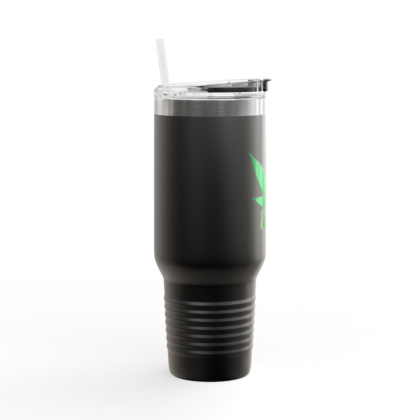 Eco-Friendly Insulated Travel Mug - 40oz with Organic Leaf Design