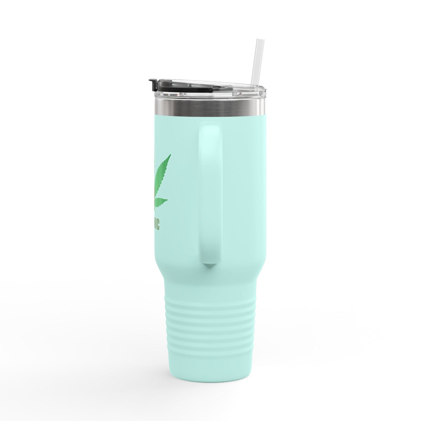 Eco-Friendly Insulated Travel Mug - 40oz with Organic Leaf Design